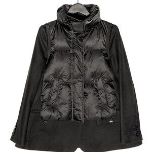 Sacai Black Wool Nylon Padded Jacket